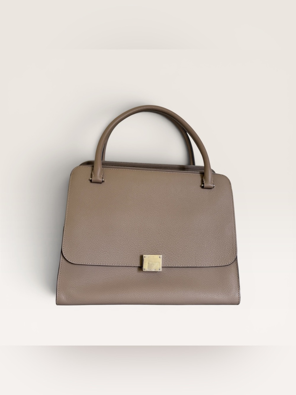 Celine Edge Medium Tote Taupe Grained Leather Phoebe Philo